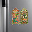 Colorful Peacock and Deer Tree Jharokha Waterproof Matte Sticker Set Applied on Cupboard by STIXY