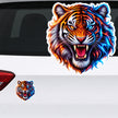 Roaring Dual Energy Tiger Waterproof Vinyl Sticker Applied on Car Rear by STIXY