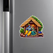 Radha Krishna Village Hut Waterproof Matte Vinyl Sticker Applied on Cupboard by STIXY