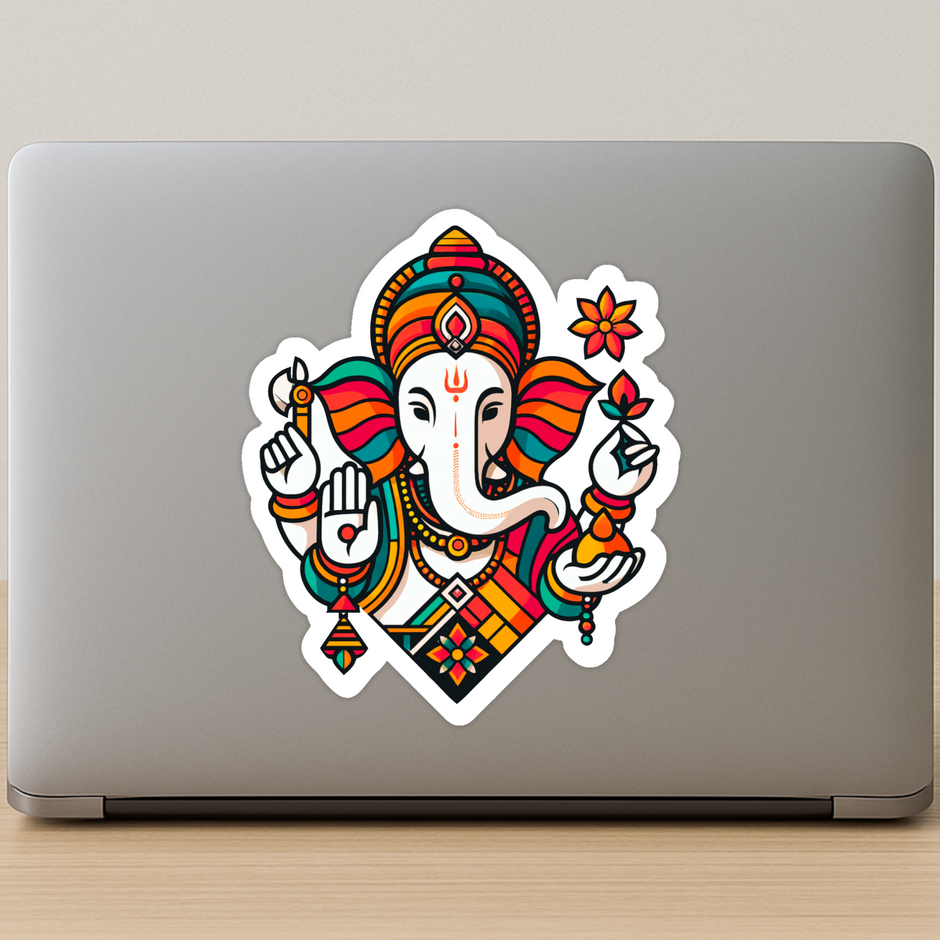 Waterproof Lord Ganesha Sticker Vibrant Spiritual Decal Copy premium sticker product image 2