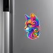 Vibrant Artistic Cat Face Decorative Vinyl Sticker Applied on Cupboard by STIXY