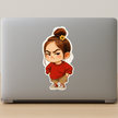 Angry Little Girl Cartoon Sticker Funny Attitude Design Waterproof Sticker premium sticker product image 3