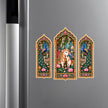 Cow and Peacock Jharokha Waterproof Matte Vinyl Sticker Set Applied on Cupboard by STIXY