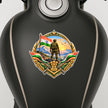Indian Army Soldier Patriotic Badge Sticker Displayed on Black Water Bottle by STIXY
