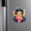 Lord Ganesha Lotus Waterproof Matte Vinyl Sticker Applied on Cupboard for Spiritual Decor by STIXY