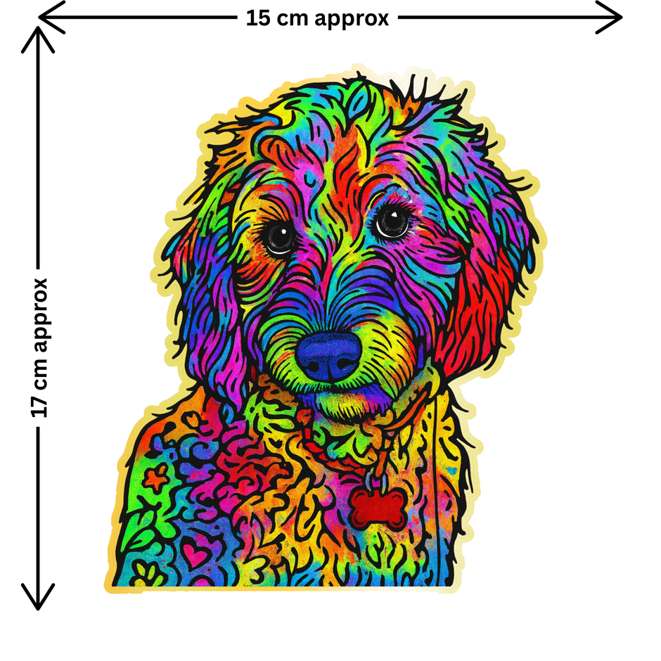 Beagle Dog Sticker Neon Art Series Copy premium product image view 2