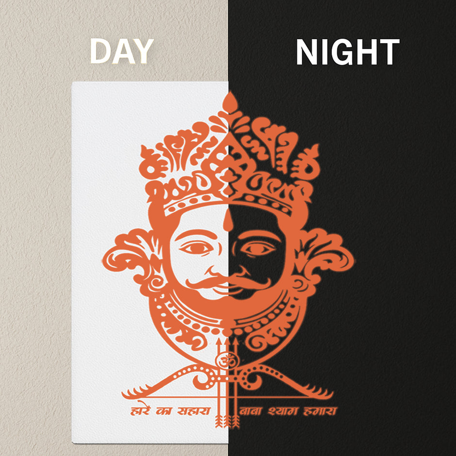 Khatu Shyam Ji Glow In The Dark Frame Divine Blessings Protection premium vinyl sticker product image 3
