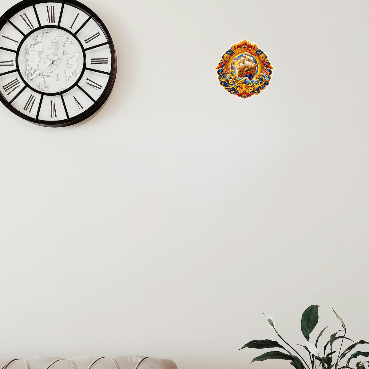 Wealth Ship Feng Shui Business Growth and Abundance Home Decor Sticker Applied on Wall by STIXY