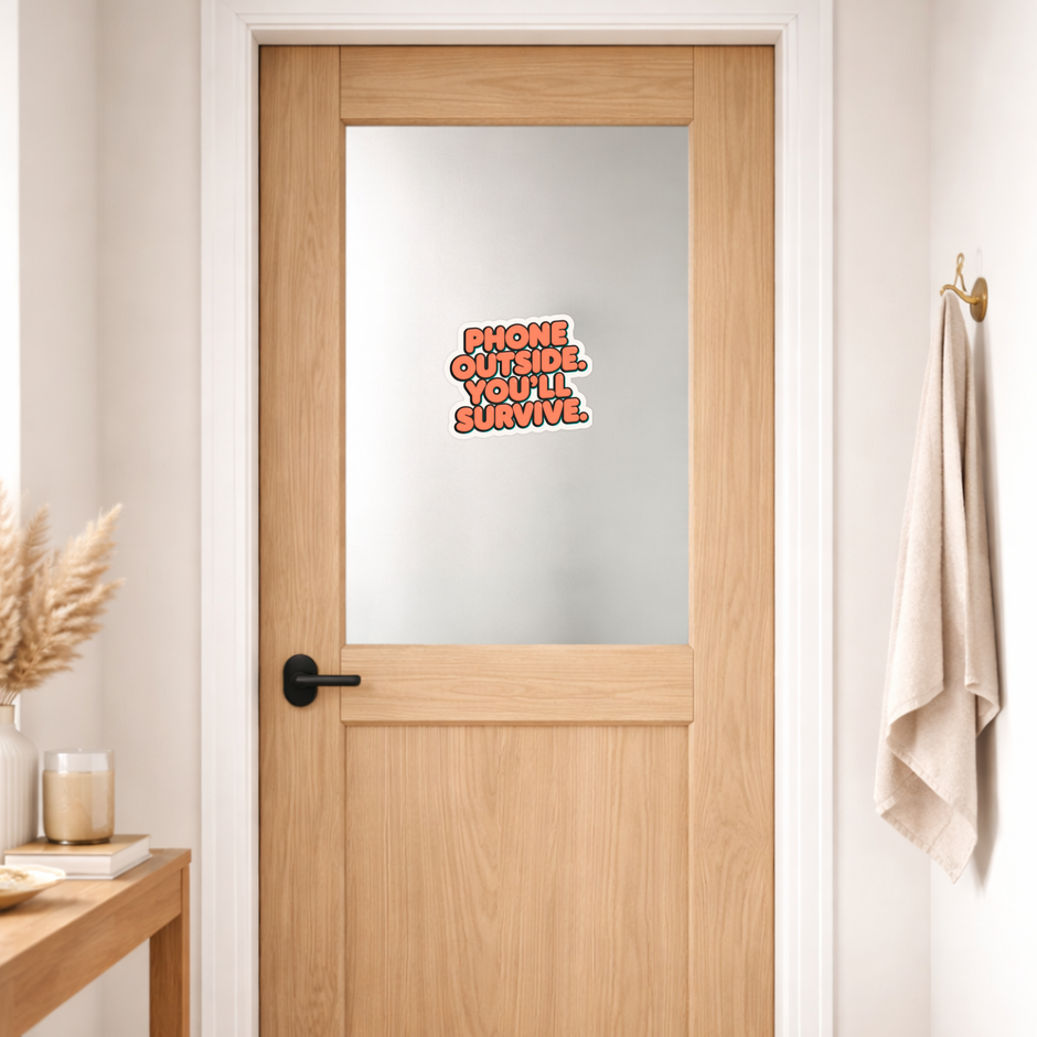 Leave Your Phone Here Phone Deposit Area Waterproof Matte Sticker 15 15 Cm Approx Copy premium product image view 4