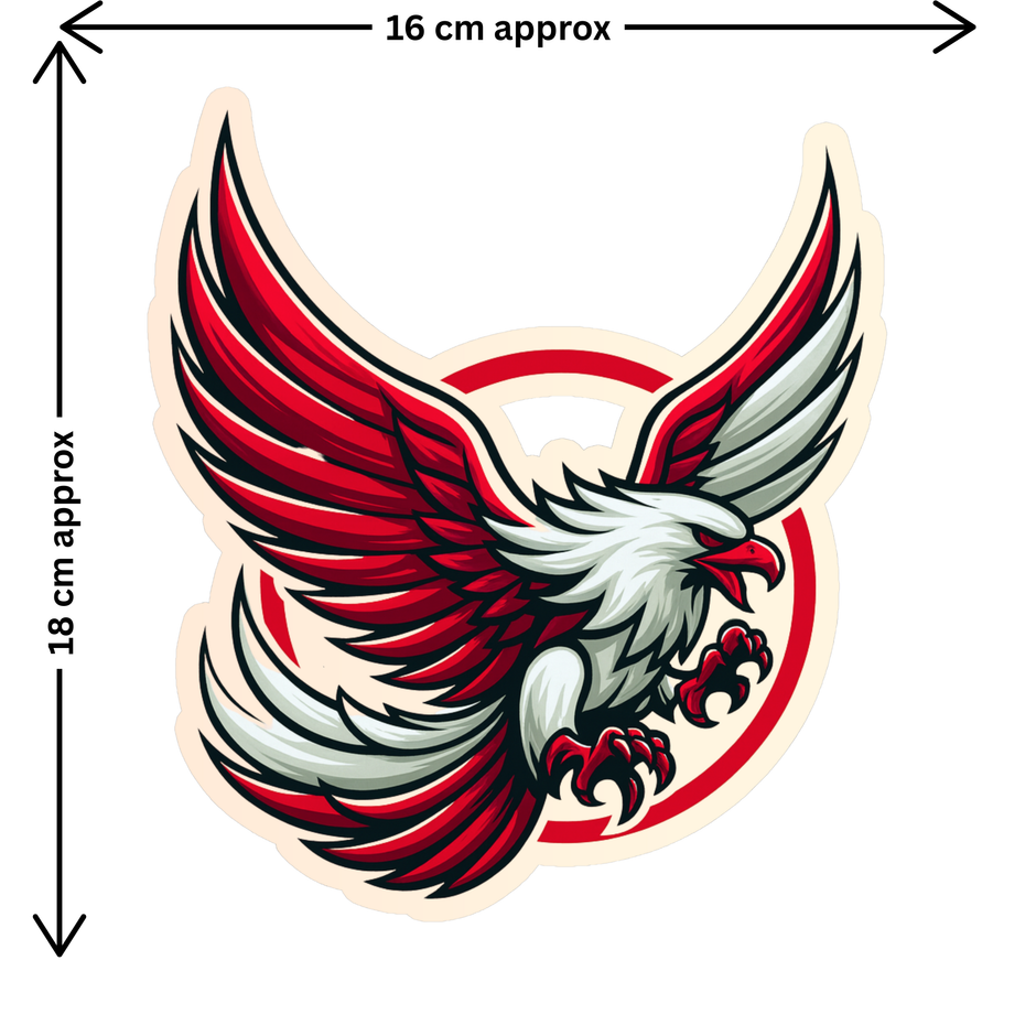 Flying Eagle Sticker Red Yellow Power Wings Vinyl Decal Copy premium product image view 2