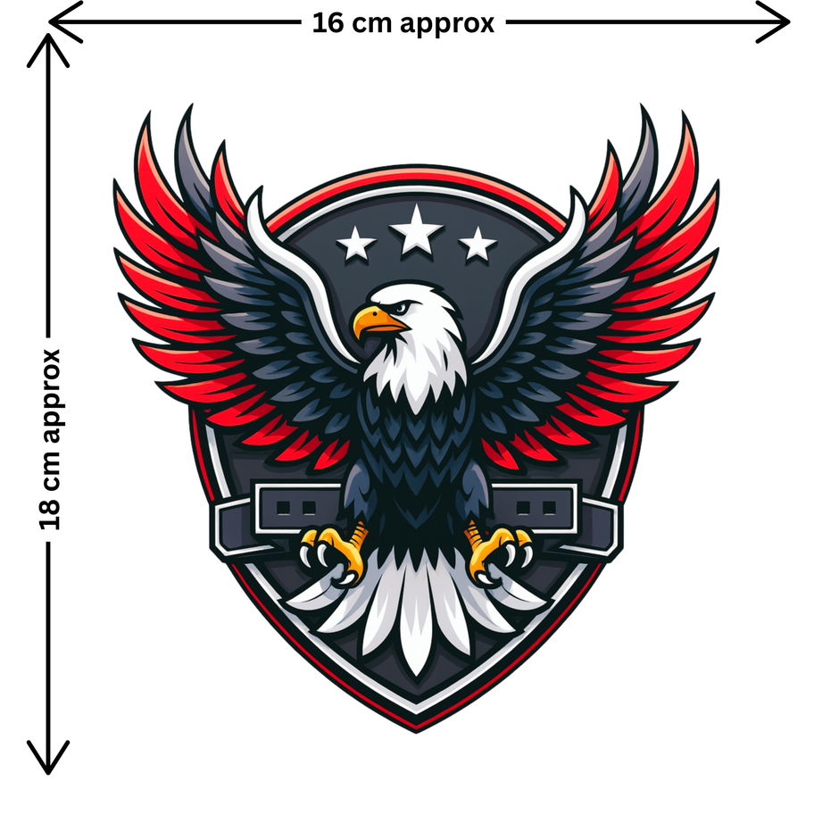 Soaring Eagle Sticker Red Silver Attack Wings Vinyl Decal Copy premium product image view 2