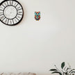 Colorful Geometric Owl Sticker Displayed on Wall by STIXY