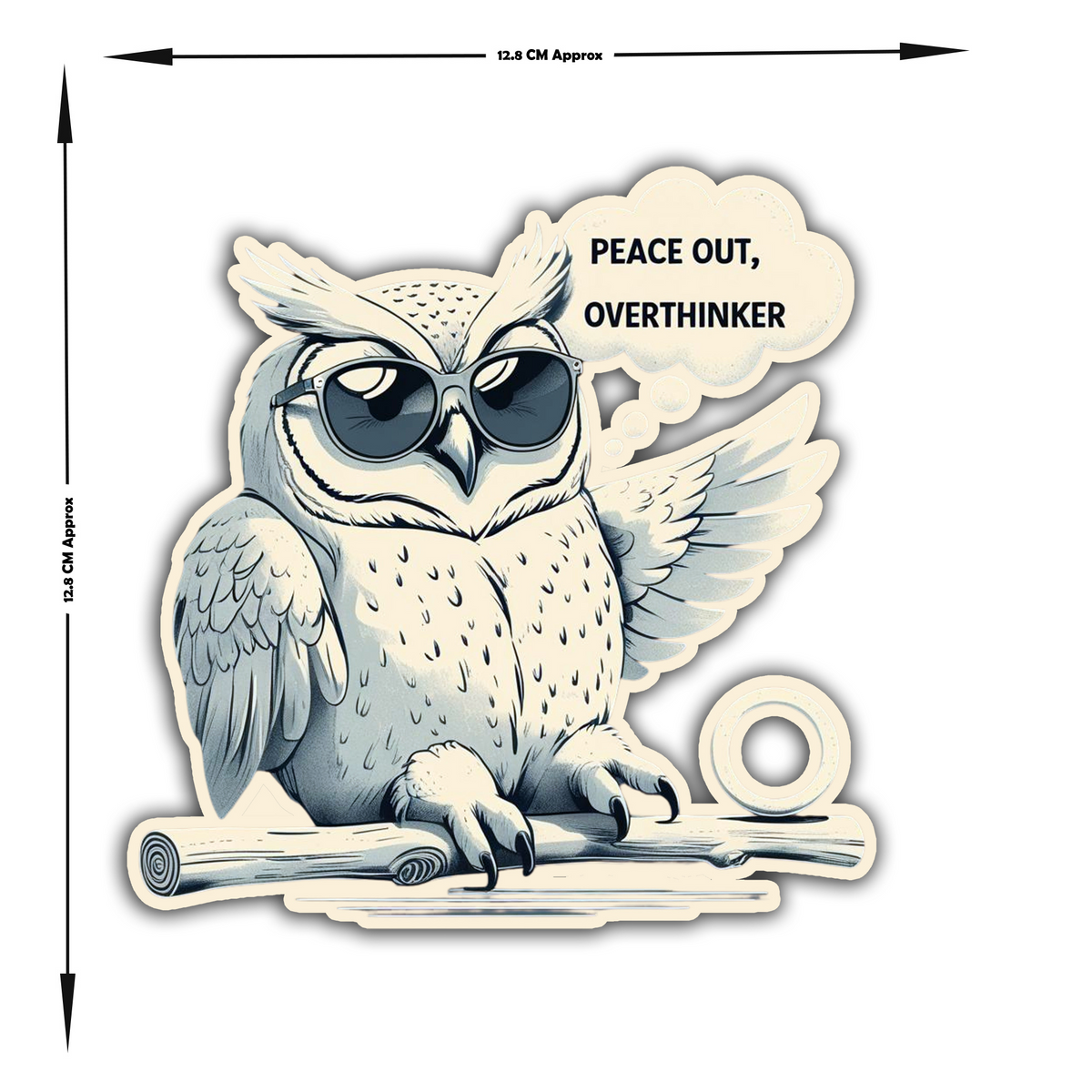Peace Out Overthinker Owl Sticker Water Resistant Cool Vinyl Sticker premium vinyl sticker product image 4