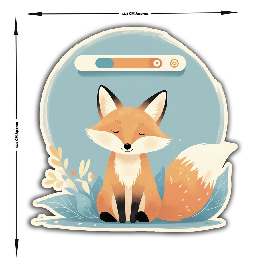 Meditating Fox With Progress Bar Calm Cute Vinyl Sticker premium vinyl sticker product image 4
