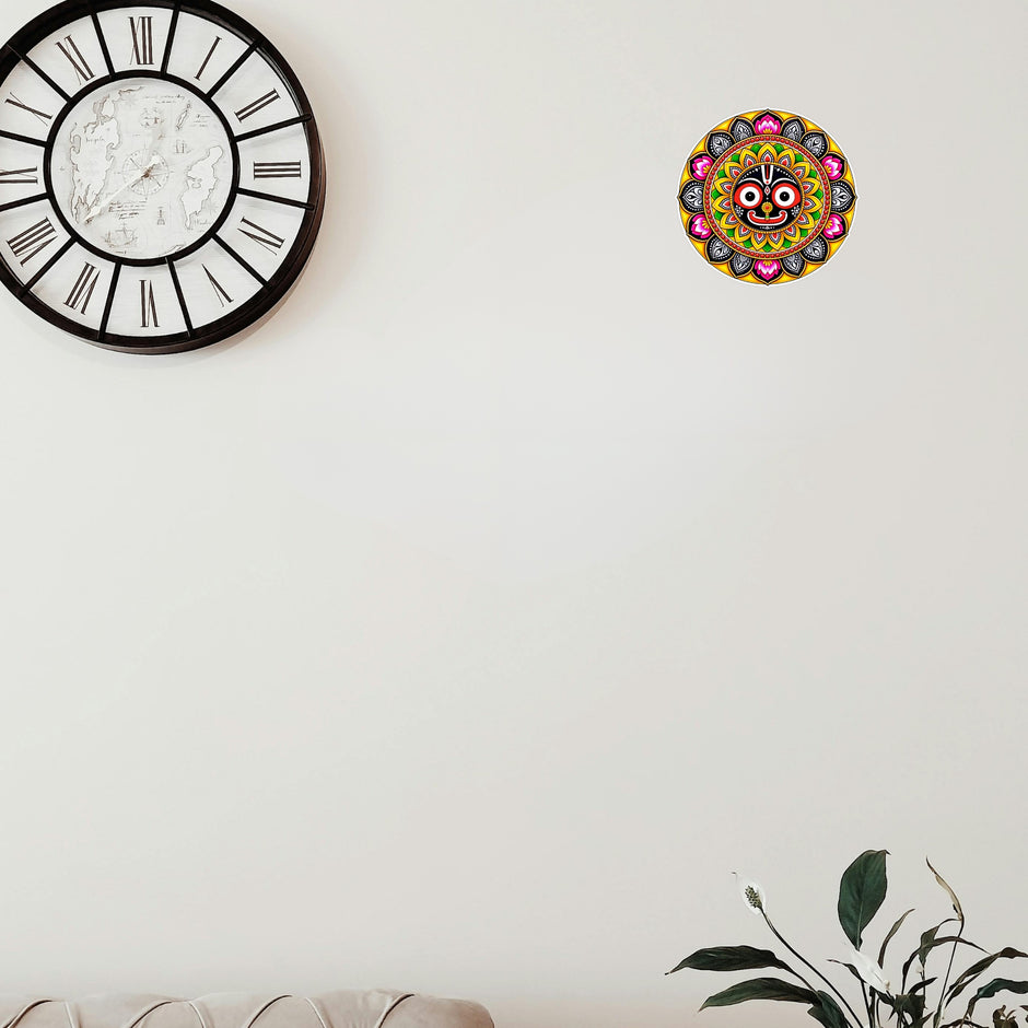Lord Jagannath Spiritual Mandala Decorative Sticker Applied on Wall by STIXY