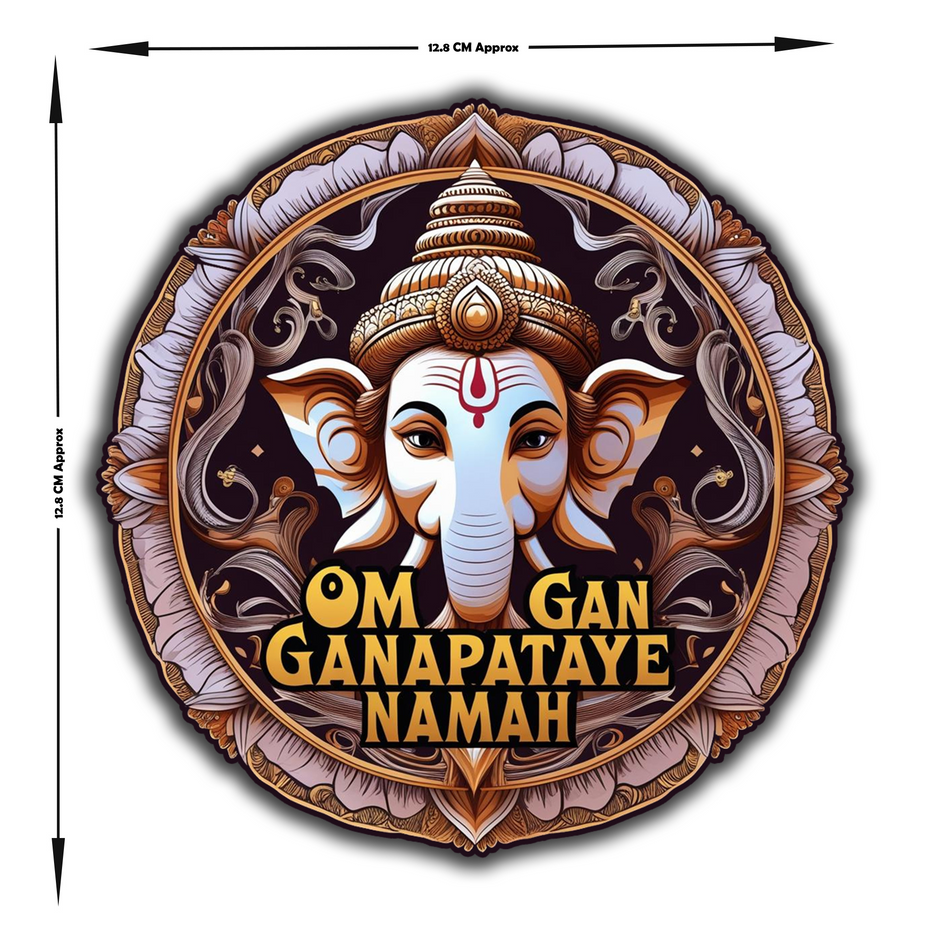 Om Gan Ganapataye Namah Waterproof Ganesha Mantra Sticker premium vinyl sticker product image 6