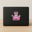 Pink Panther Just Chill Aesthetic Laptop Decal on Black Laptop by STIXY