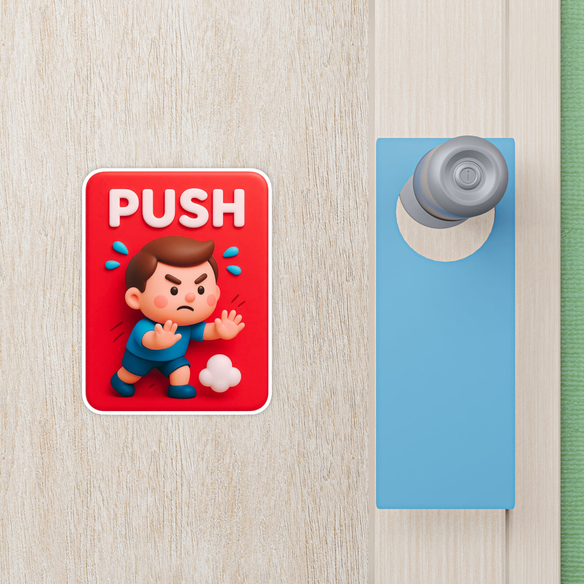 Push Pull Baby Door Sticker Set Of 2 Waterproof Matte Vinyl Stixy Copy high-quality product image angle 2