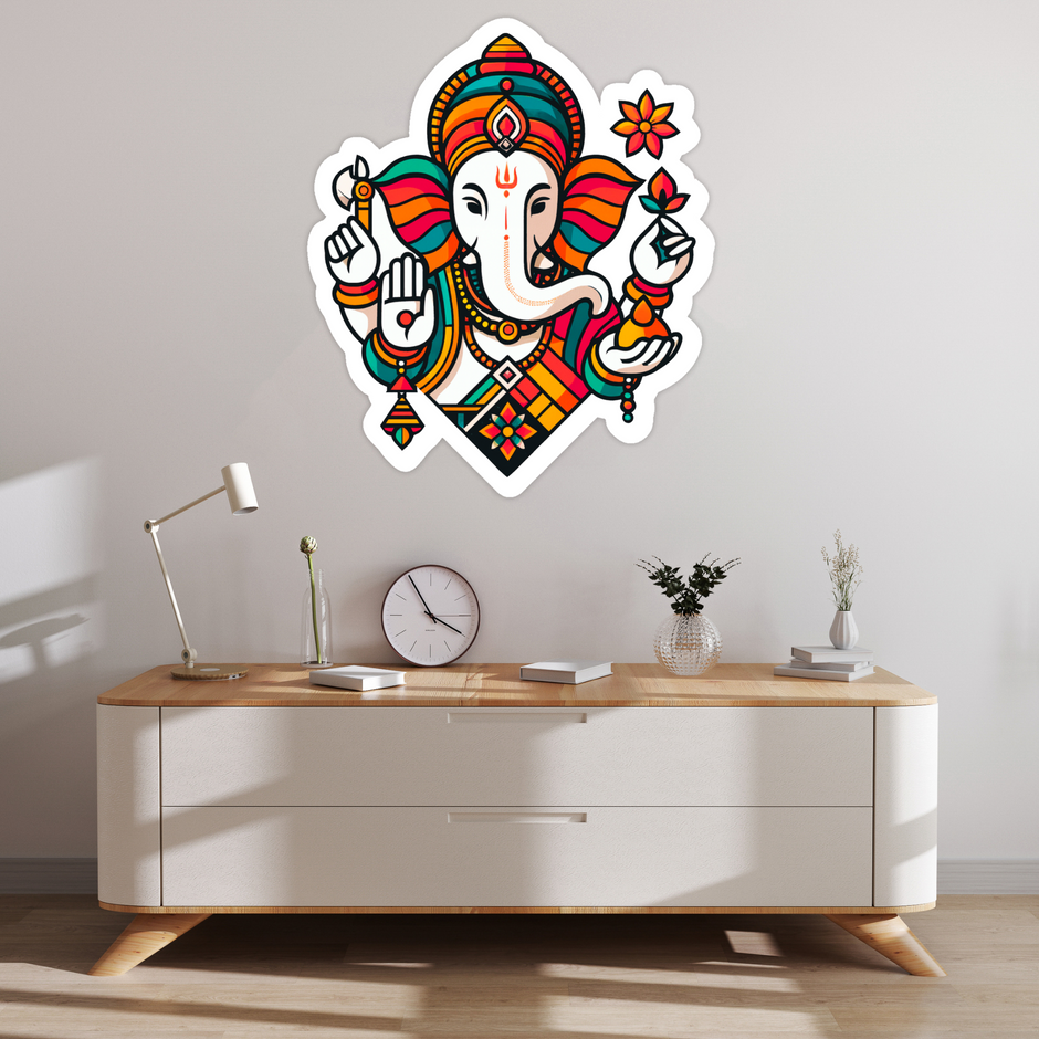 Waterproof Lord Ganesha Sticker Vibrant Spiritual Decal Copy premium sticker product image 4