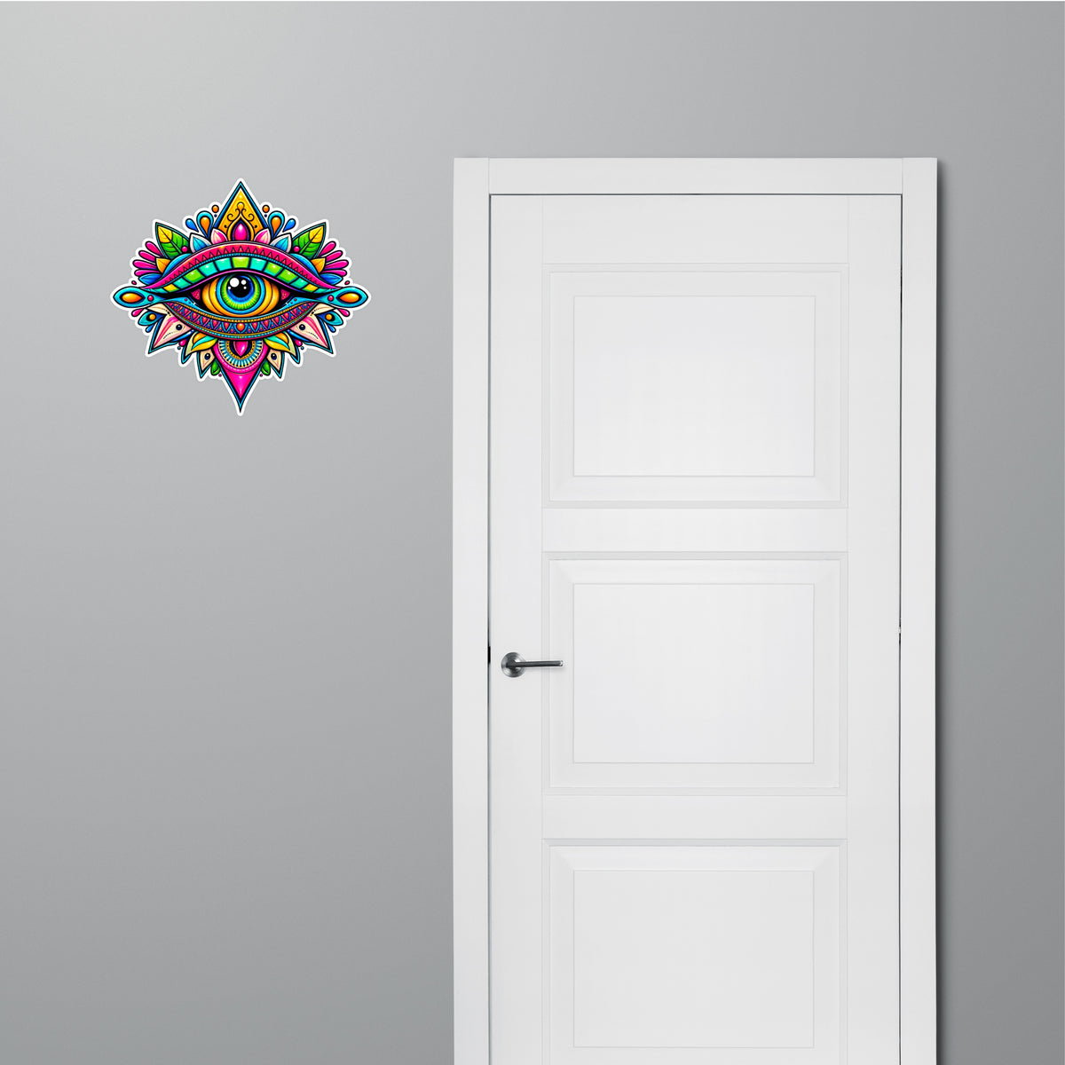 Colorful Evil Eye Mandala Sticker | Vibrant Protective Eye Waterproof Matte Vinyl Sticker – STIXY