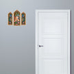 Cow and Peacock Jharokha Sticker Set of 3 Applied Near Door for Traditional Home Entrance Decor by STIXY