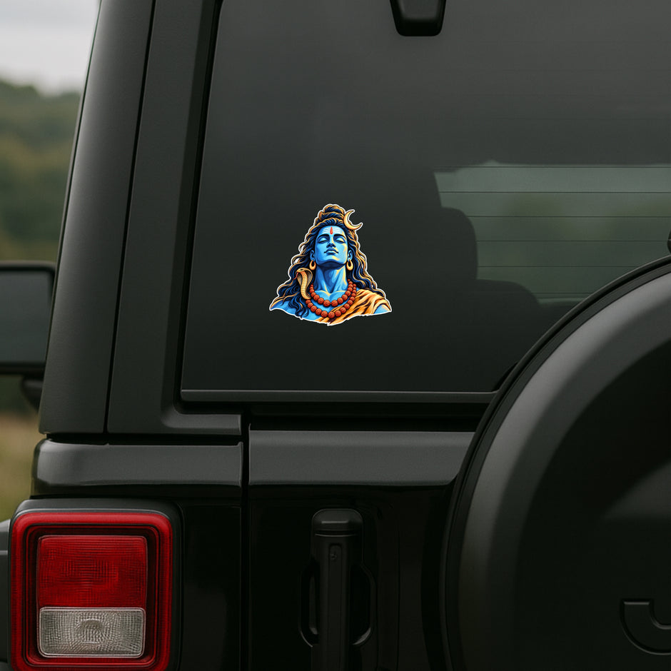 Lord Shiva Adiyogi Meditation Sticker Displayed on SUV Side Window by STIXY