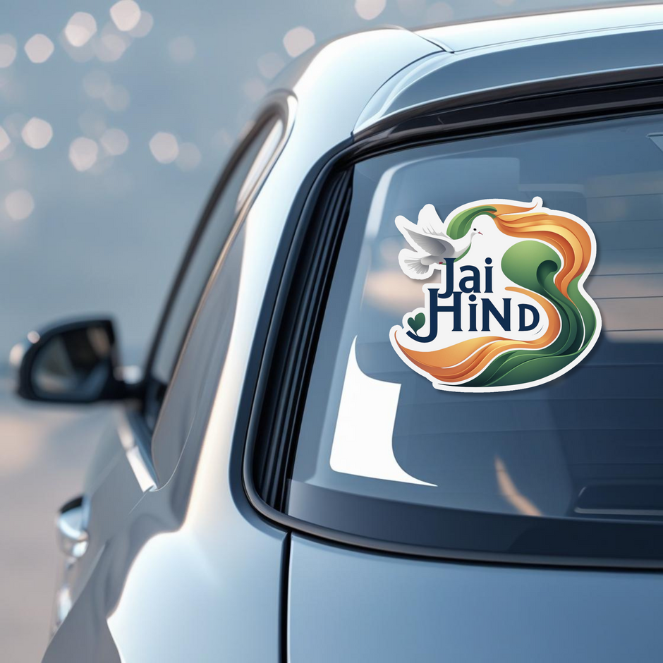 Jai Hind Tricolor Dove Sticker Waterproof Indian Patriotic Vinyl Independence Day Decor premium vinyl sticker product image 5
