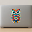 Big Eyes Colorful Owl Waterproof Sticker Applied on Laptop by STIXY