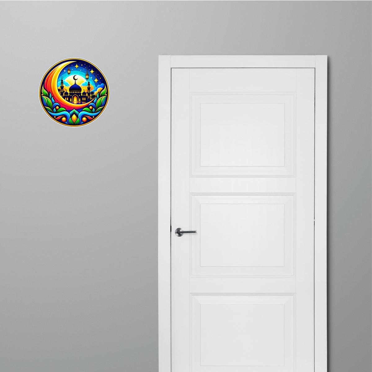 Islamic Mosque Crescent Moon Spiritual Decorative Sticker Applied on Door by STIXY