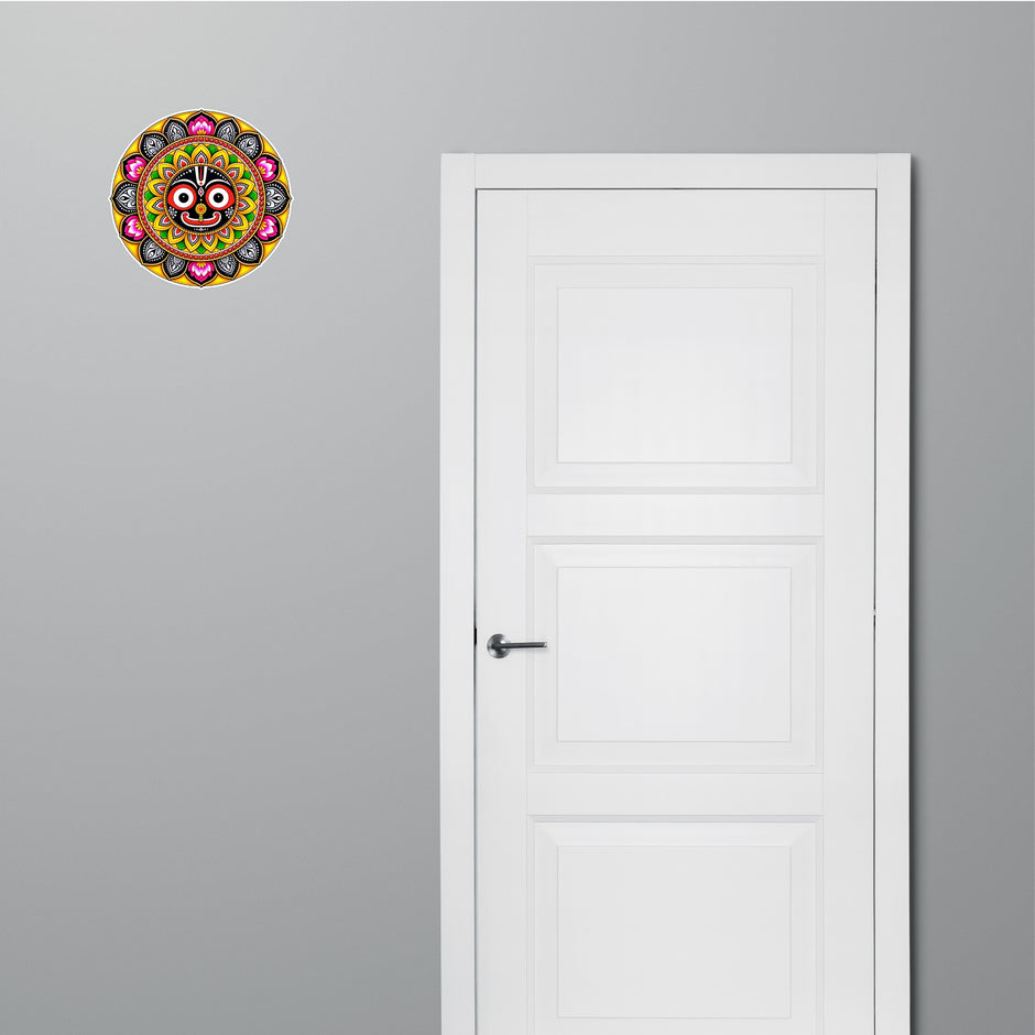 Colorful Lord Jagannath Mandala Sticker Applied on Door by STIXY