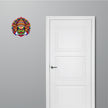 Kerala Kathakali Face Sticker Applied on Door for Traditional Indian Decor by STIXY