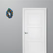 Lord Krishna Face Sticker Applied on Door for Devotional Indian Home Decor by STIXY