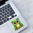 Cute Reading Owl Waterproof Sticker Applied on Laptop by STIXY