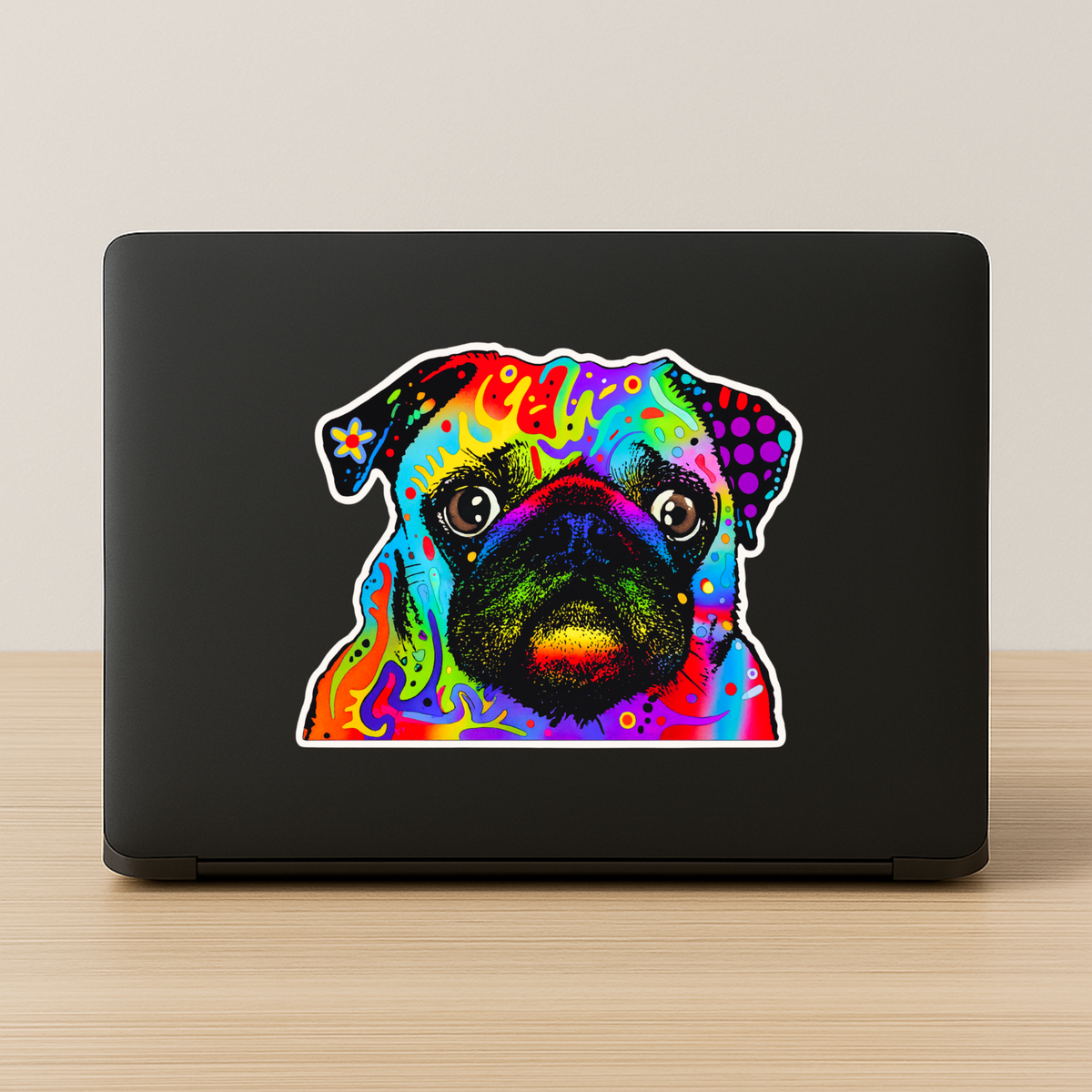 Colorful Dog Sticker Neon Art Series Copy premium product image view 3