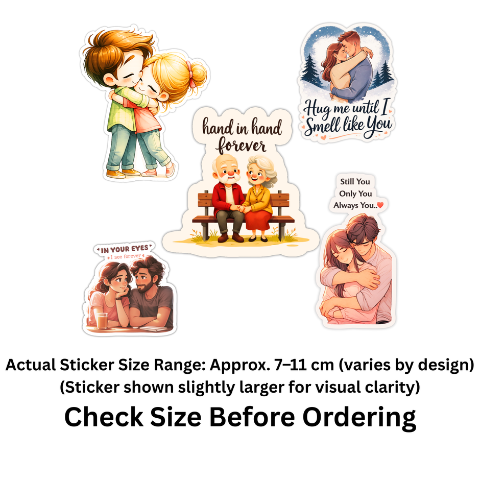 Love Quote Sticker Set Of 6 Waterproof Matte 7 11 Cm Copy high-quality product image angle 1