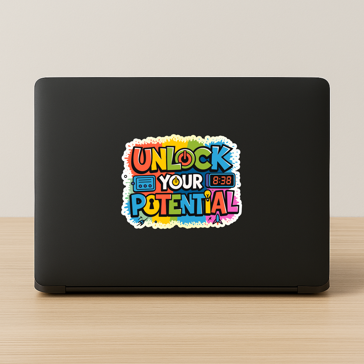 Back Off Skull Sticker Cool Biker Attitude Series Copy premium product image view 3