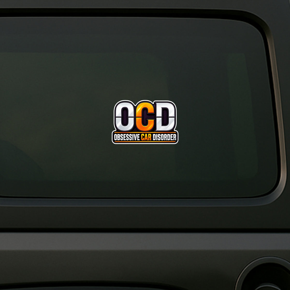 OCD Obsessive Car Disorder Funny Car Enthusiast Sticker Applied on Car Window by STIXY
