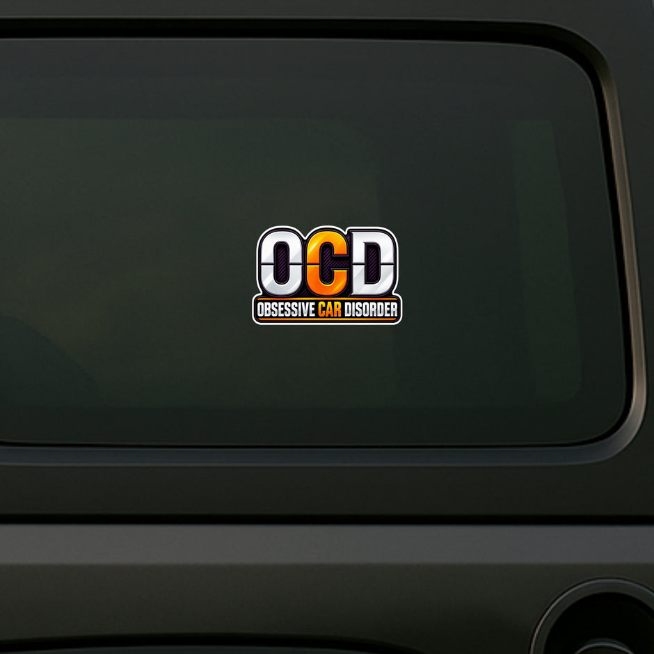 OCD Obsessive Car Disorder Funny Car Enthusiast Sticker Applied on Car Window by STIXY