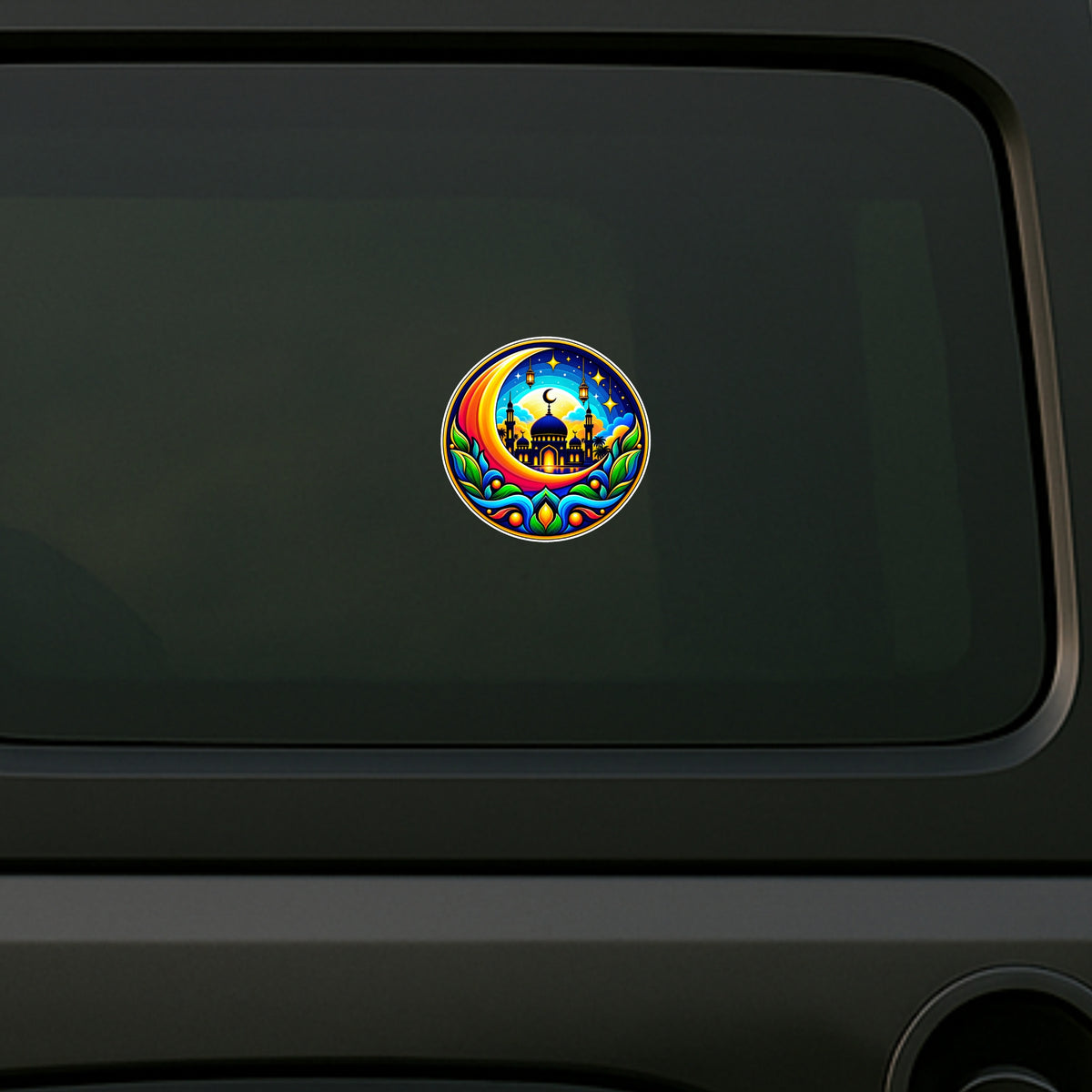 Islamic Mosque Crescent Moon Waterproof Sticker Applied on Car by STIXY