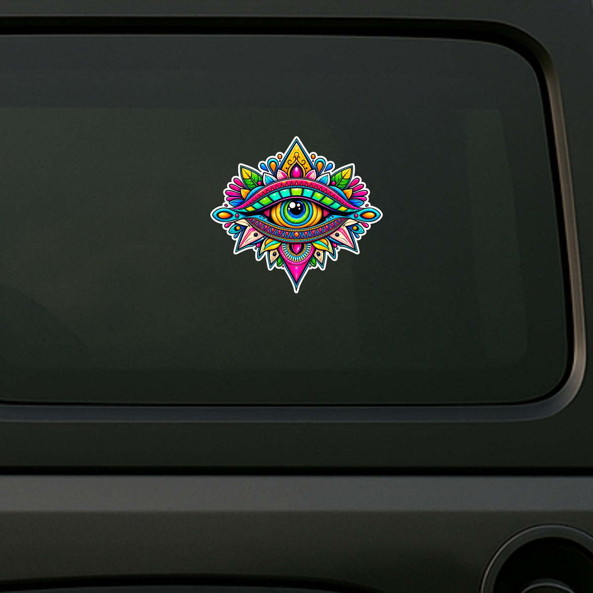 Colorful Evil Eye Mandala Sticker | Vibrant Protective Eye Waterproof Matte Vinyl Sticker – STIXY