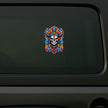 Colorful Tribal Skull Feather Headdress Sticker Applied on Car by STIXY