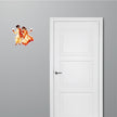 Bengali Traditional Couple Durga Puja Decorative Sticker Applied Near Door by STIXY
