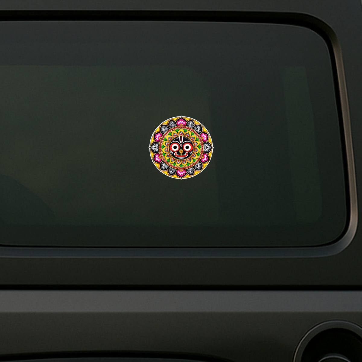 Lord Jagannath Mandala Waterproof Sticker Applied on Car by STIXY