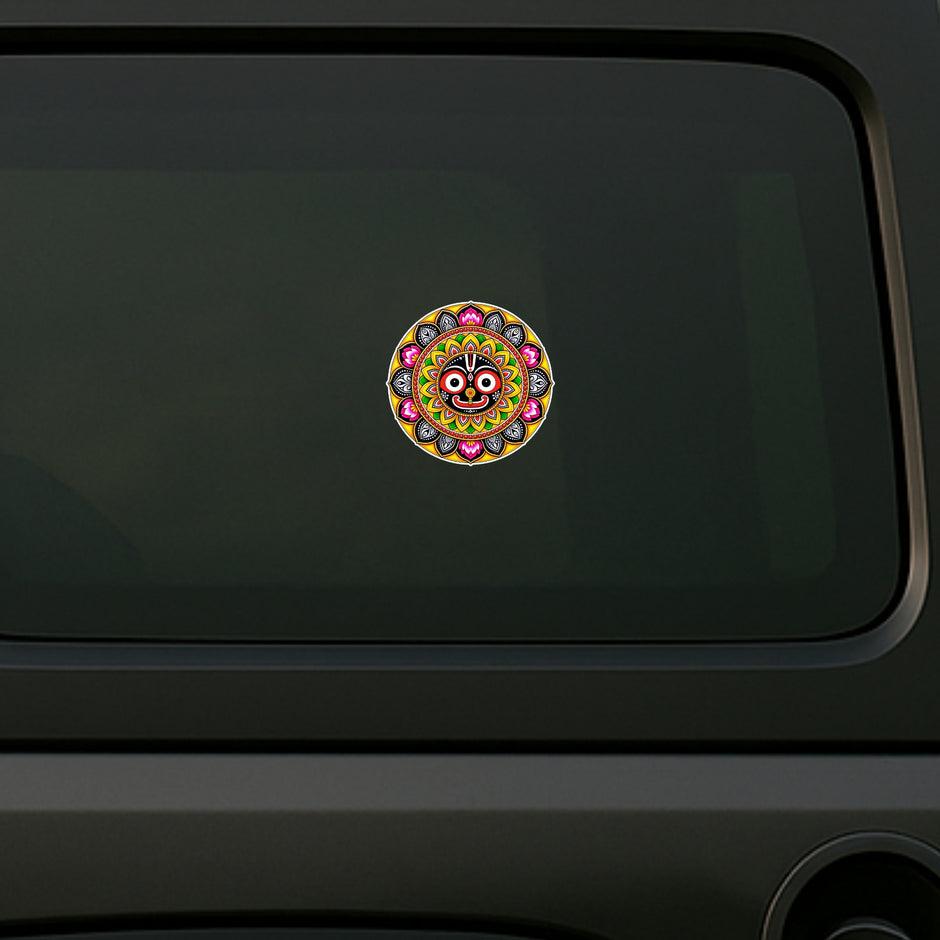 Lord Jagannath Mandala Waterproof Sticker Applied on Car by STIXY
