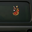 Black Cat Floral Art Waterproof Vinyl Sticker Applied on Car by STIXY