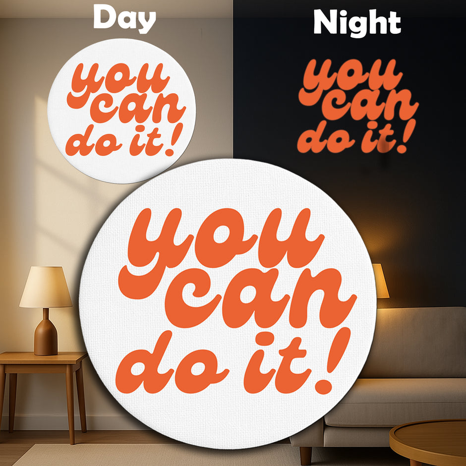 Premium Glow-in-the-Dark “You Can Do It!” Frame | Motivational Wall Art by Stixy premium vinyl sticker product image 1