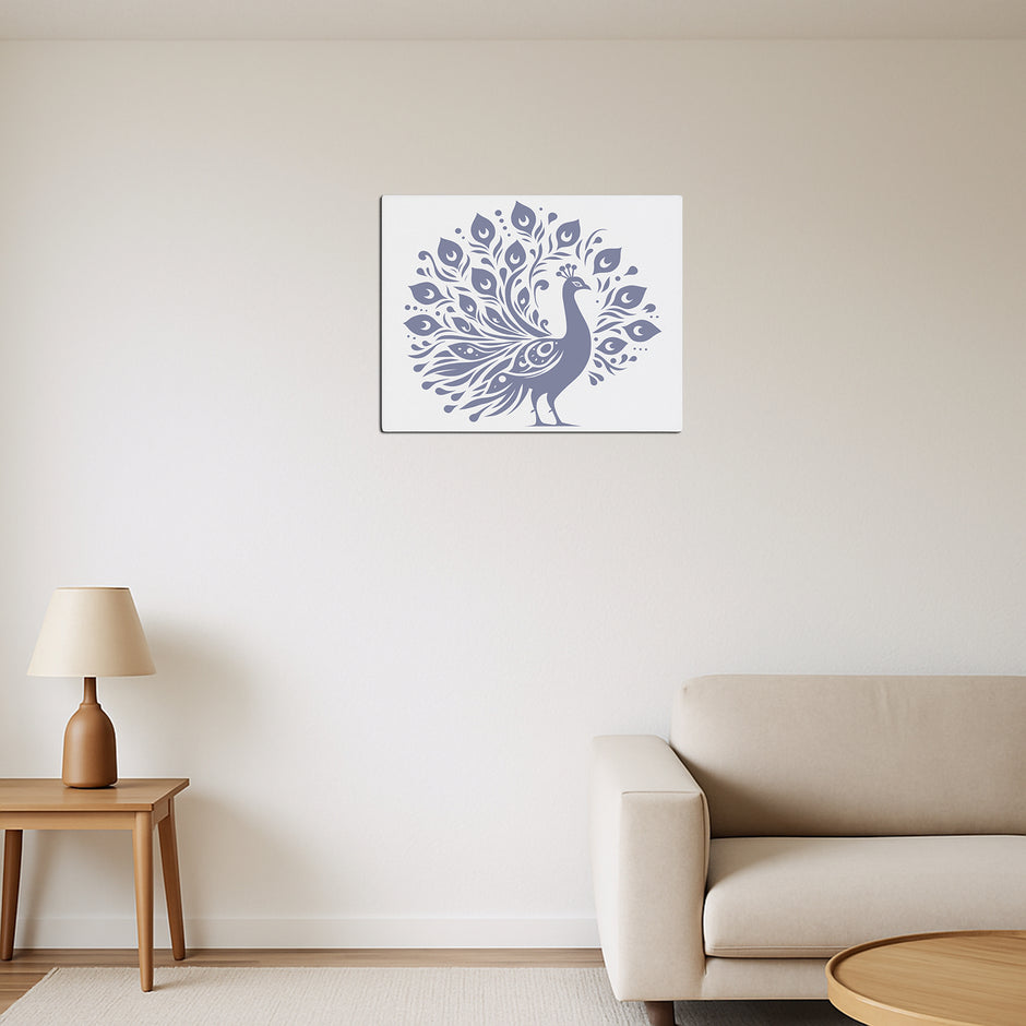 Royal Peacock Wall Frame Reflective Mandala Style Feathers In Premium Art premium sticker image view 2