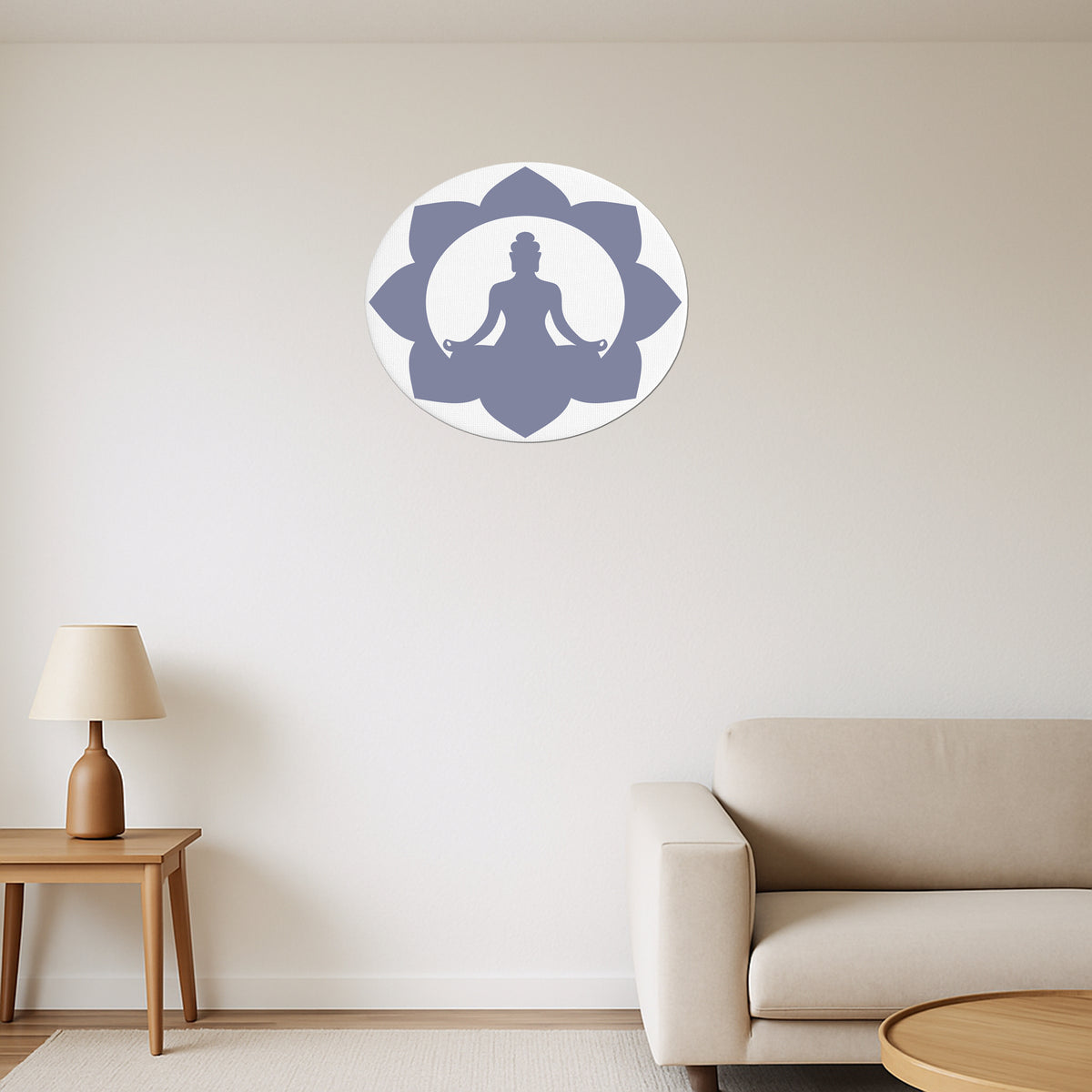 Lotus Buddha Wall Frame Round Reflective Calmness premium sticker image view 2