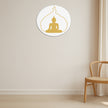 Buddha Meditation Wall Frame Glossy Golden Round Aura Design premium sticker image view 2
