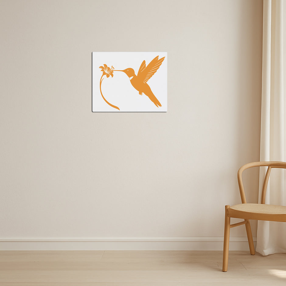 Hummingbird Wall Frame Joyful Floral Art In Minimalist Style premium sticker image view 2